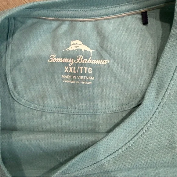 Tommy Bahama Light Blue Short Sleeve Tee - Picture 2 of 2